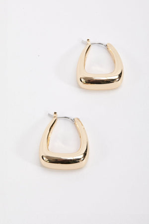 Gold Look Triangle Hoop Earrings