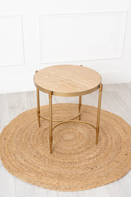 Gold Metal Lamp Table