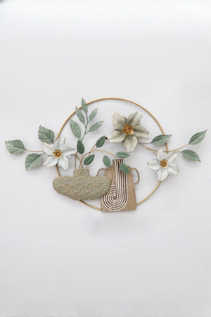 Carraig Donn Gold Metal & Wood Circular Frame Wall Art
