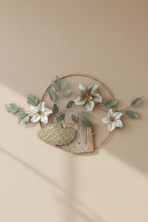 Carraig Donn Gold Metal & Wood Circular Frame Wall Art