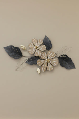 Carraig Donn Gold Metal & Wood Floral Wall Art