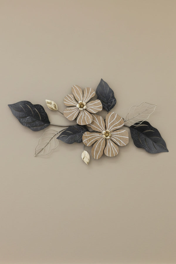 Carraig Donn Gold Metal & Wood Floral Wall Art