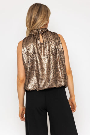 Carraig Donn Gold Metallic Halter Top