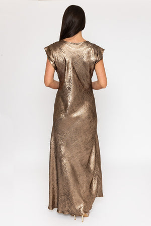 Carraig Donn Gold Metallic Natasha Midi Dress