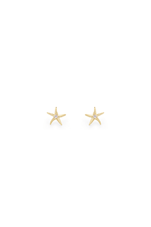 Carraig Donn Gold Mini Star Fish Stud Earrings