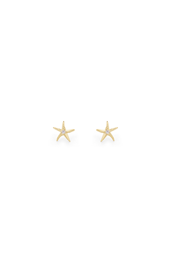 Carraig Donn Gold Mini Star Fish Stud Earrings