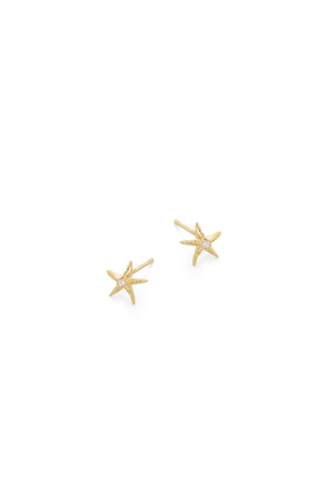Carraig Donn Gold Mini Star Fish Stud Earrings