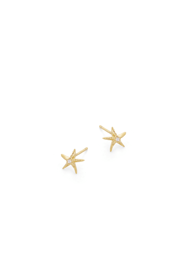 Carraig Donn Gold Mini Star Fish Stud Earrings