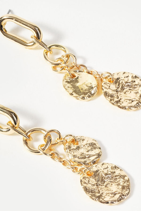 Carraig Donn Gold Multi Disc Drop Earrings