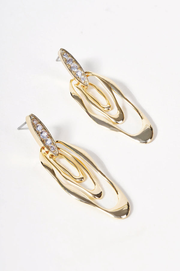 Carraig Donn Gold Multi Loop Drop Earrings