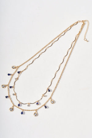 Carraig Donn Gold & Navy Layered Beaded Necklace