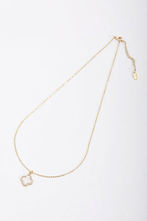Gold Tone Finish Necklace with Crystals
