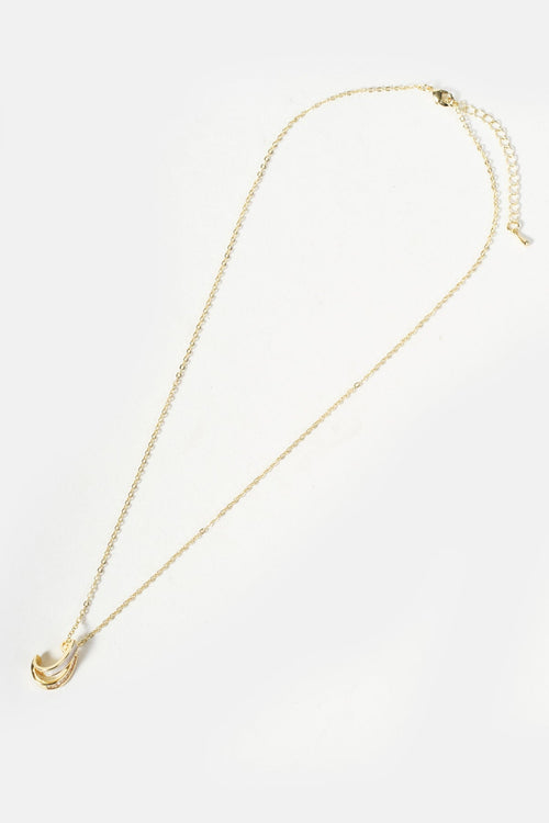 Gold Necklace With Crystal Stones