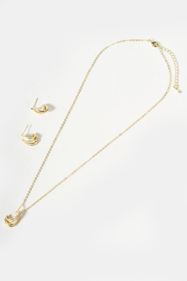 Carraig Donn Gold Necklace With Crystal Stones