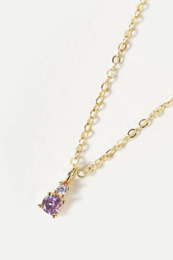 Carraig Donn Gold Necklace With Pink Stone