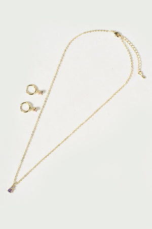 Carraig Donn Gold Necklace With Pink Stone