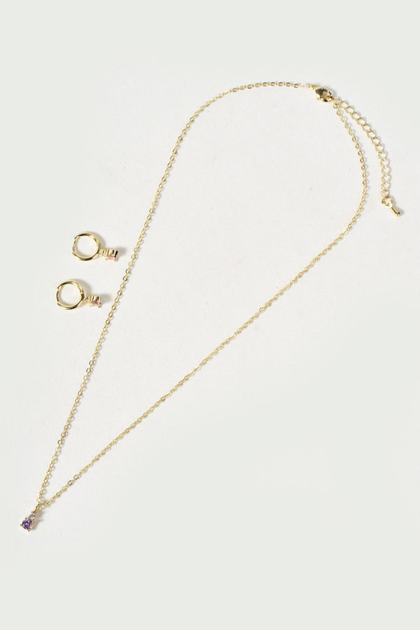 Carraig Donn Gold Necklace With Pink Stone