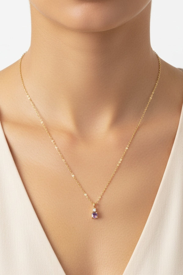 Carraig Donn Gold Necklace With Pink Stone