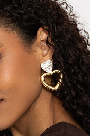 Carraig Donn Gold Open Heart Drop Earrings