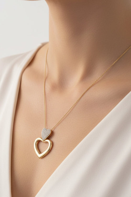Gold Open Heart Necklace