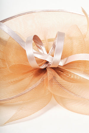 Carraig Donn Gold Oval Fascinator with Bow & Net