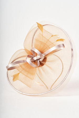 Carraig Donn Gold Oval Fascinator with Bow & Net