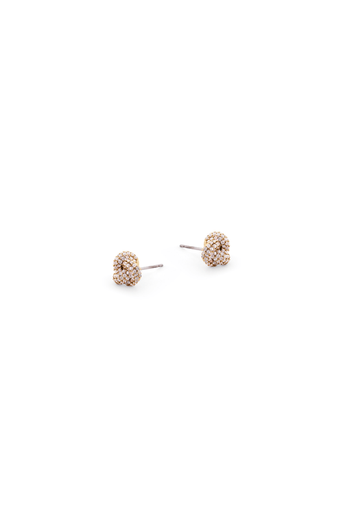 Gold Pave Knot Earrings