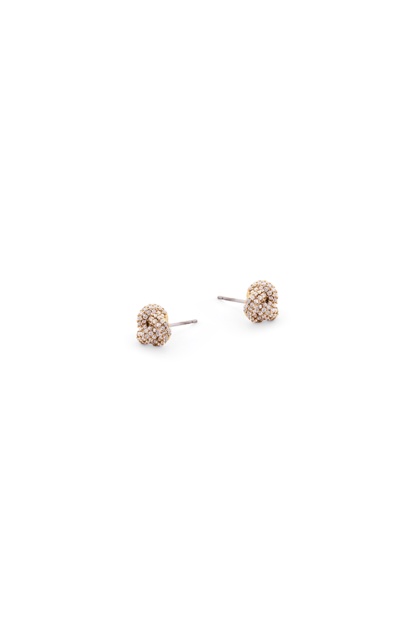 Carraig Donn Gold Pave Knot Earrings