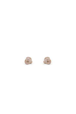 Carraig Donn Gold Pave Knot Earrings