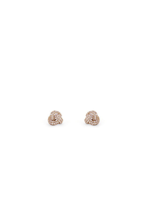 Carraig Donn Gold Pave Knot Earrings