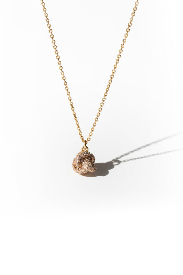 Carraig Donn Gold Pave Knot Pendant Necklace