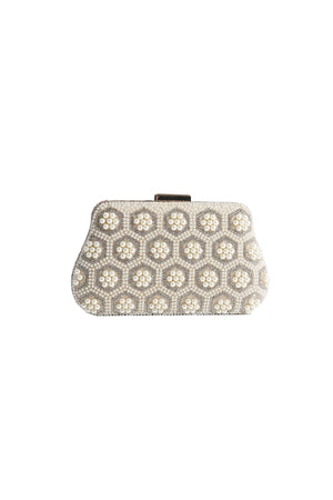 Carraig Donn Gold Pearl Beaded Clutch