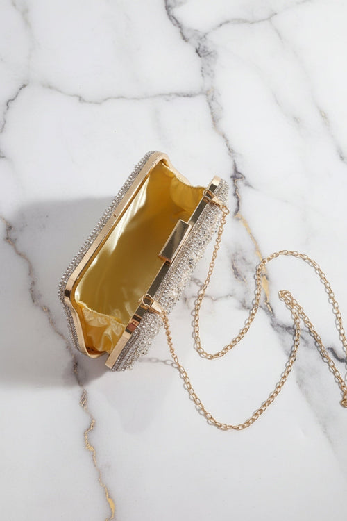 Carraig Donn Gold Pearl Beaded Clutch