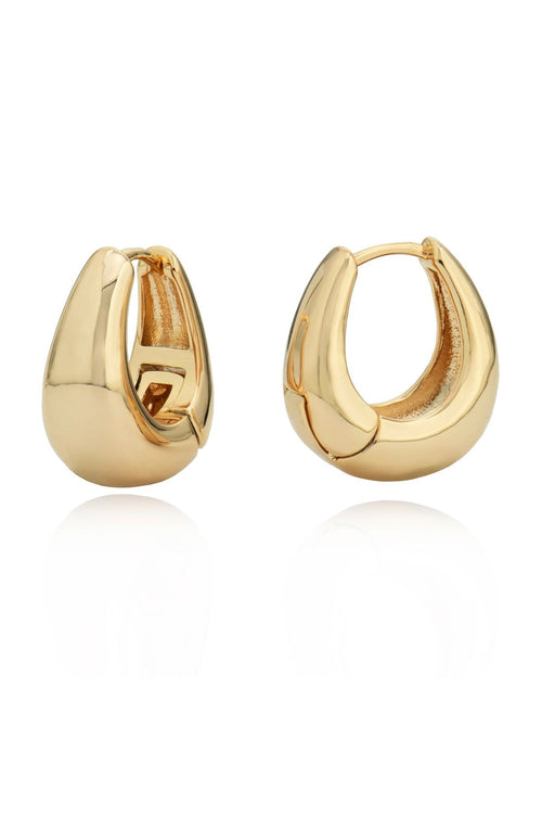 Gold Pebble Hoop Earrings