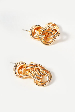 Carraig Donn Gold Plait Effect Earrings