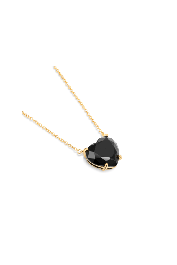 Carraig Donn Gold Plated Black Stone Heart Necklace