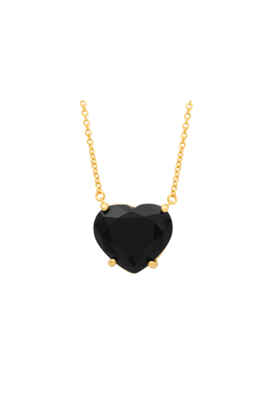 Carraig Donn Gold Plated Black Stone Heart Necklace
