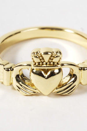 Carraig Donn Gold Plated Claddagh Ring - Size 7