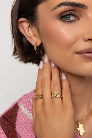 Carraig Donn Gold Plated Claddagh Ring - Size 8