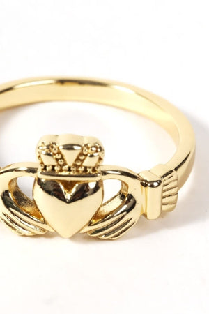 Carraig Donn Gold Plated Claddagh Ring - Size 8