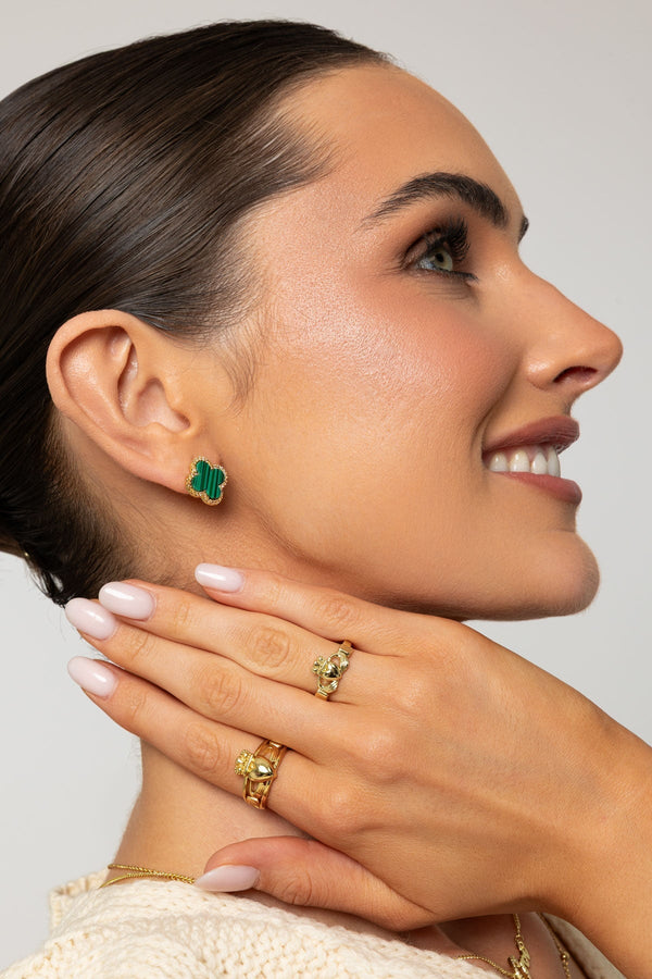 Carraig Donn Gold Plated Claddagh Ring - Size 8