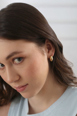 Carraig Donn Gold Plated Dome Mini Hoop Earrings