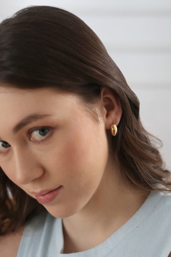 Carraig Donn Gold Plated Dome Mini Hoop Earrings