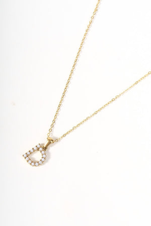 Carraig Donn Gold Plated Faux Pearl "D" Initial Necklace