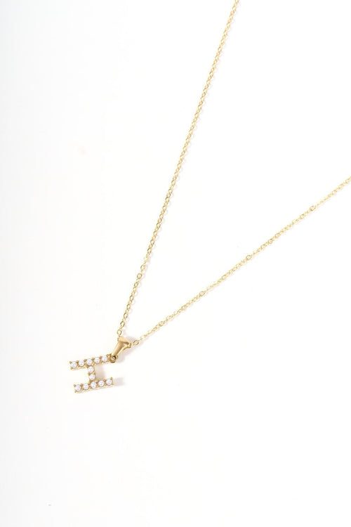 Gold Plated Faux Pearl "H" Initial Necklace