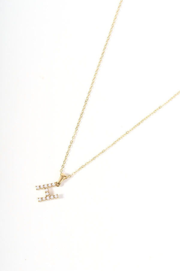 Carraig Donn Gold Plated Faux Pearl "H" Initial Necklace