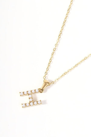 Carraig Donn Gold Plated Faux Pearl "H" Initial Necklace