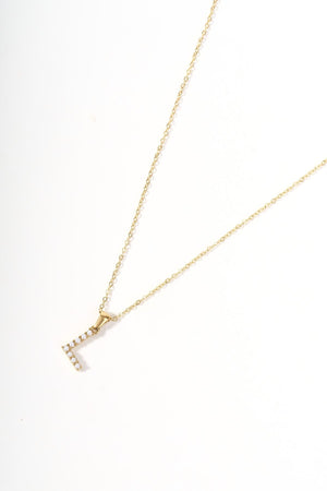 Carraig Donn Gold Plated Faux Pearl "L" Initial Necklace
