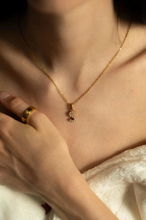 Carraig Donn Gold Plated Faux Pearl "S" Initial Necklace