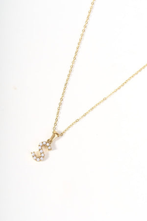 Carraig Donn Gold Plated Faux Pearl "S" Initial Necklace